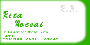 rita mocsai business card